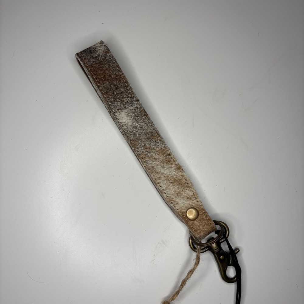 Myra Key Fob Unisex OS Brown Quiet Sundown Hairon Hide Wristlet S-7559 Cowgirl